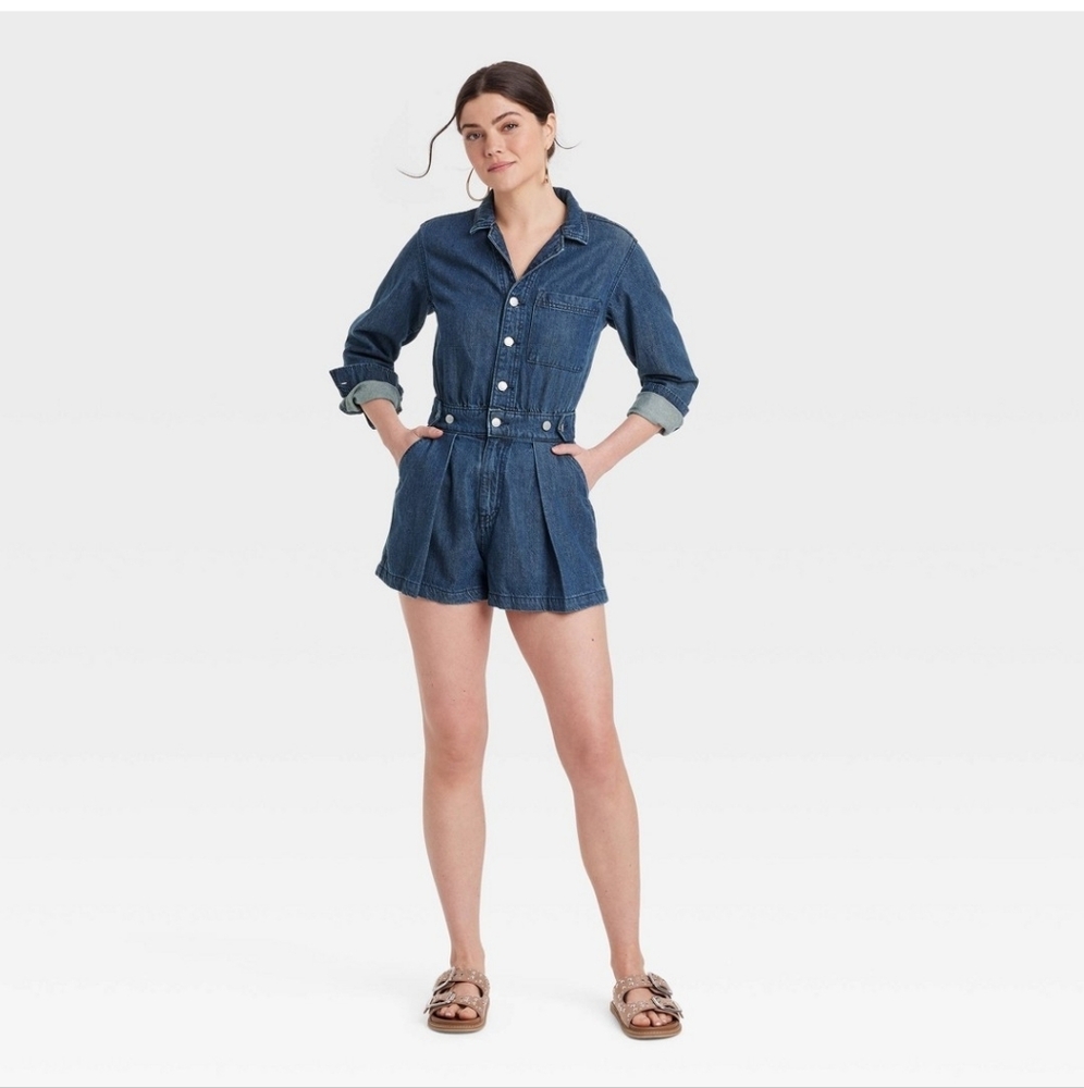 Universal Thread Long Sleeve Jean Romper (12)